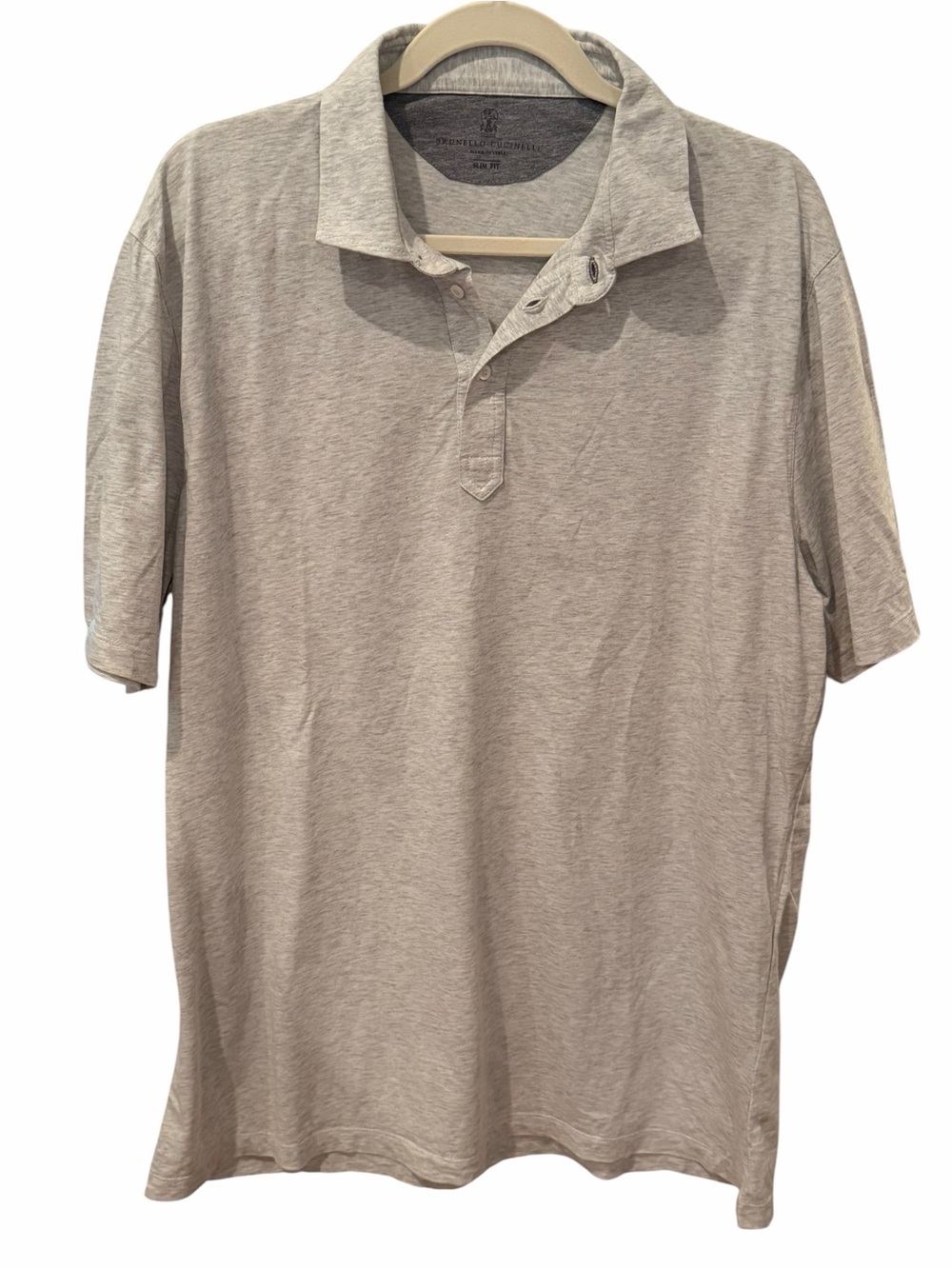 Brunello Cucinelli Gray Cotton Slim Fit Polo Shirt Made in Italy 3XL